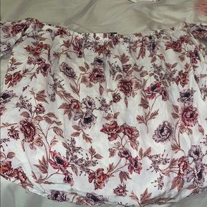 Off the shoulder floral shirt